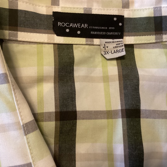 Mens ROCAWEAR SIZE 3XL STRIPED/PLAID LONG SLEEVE BUTTON UP- Nice! - Picture 3 of 7